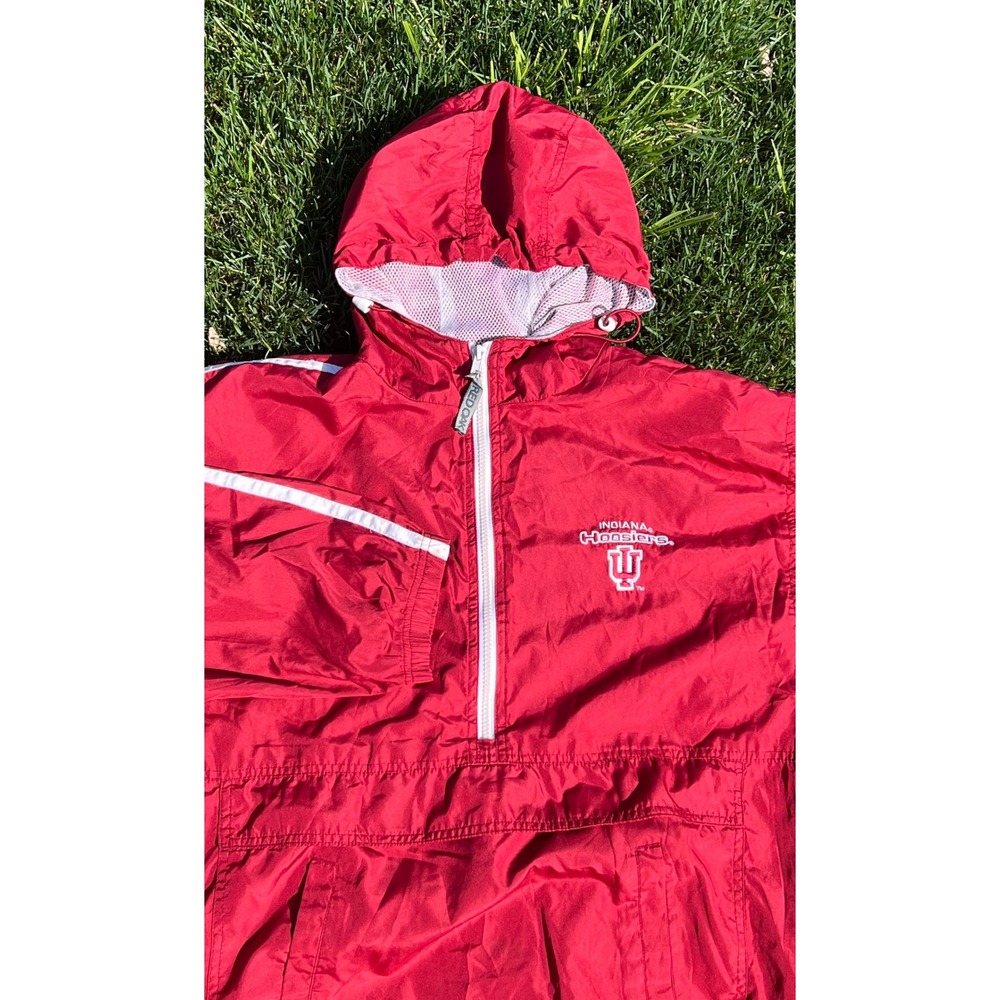 Red Oak Indiana Hoosiers Windbreaker Half Zip Pullover Jacket Red 6838 women Med